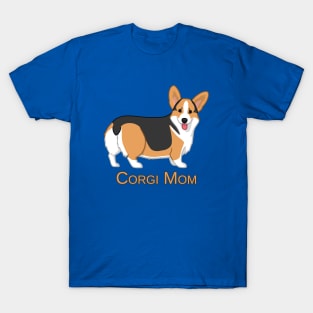 Cute Red Tricolor Pembroke Corgi Dog Mom T-Shirt